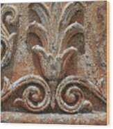 Rusted Ornamental Motif- By Linda Woods Wood Print