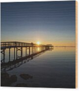 Safety Harbor Pier Sunrise 2 Wood Print