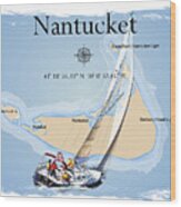 Sail Nantucket Wood Print