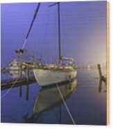 Sailboat Blues Wood Print