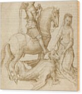 Saint George And The Dragon Wood Print