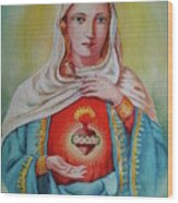 Saint Mary S Sacred Heart Wood Print