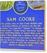 Sam Cooke Blues Trail Plaque Clarksdale Ms Wood Print