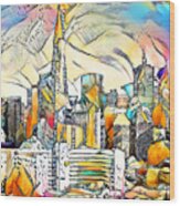 San Francisco Skyline In Surreal Abstract 20210114 Wood Print