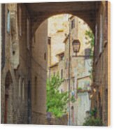 San Gimignano Archway Wood Print