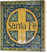 Santa Fe Train Station Emblem Wood Print