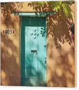 Santa Fe Turquoise Door Wood Print