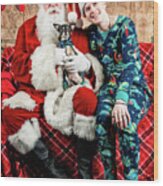 Santa With Cloe 2 Wood Print