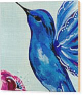 Sapphire Hummingbird Wood Print