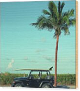 Saturday Surfer Jeep Wood Print