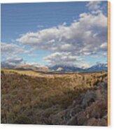 Scenic View From Arroyo Hondo Nm Wood Print