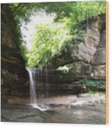Scenic View Waterfall La Salle Canyon Starved Rock Il Wood Print