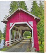 Schafer Farms Covered Bridge Wood Print