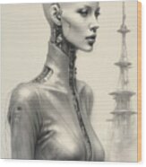 Science Fiction Drawing - The Future Belongs To Me No.3 Wood Print