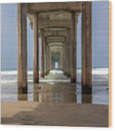 Scripps Pier Wood Print