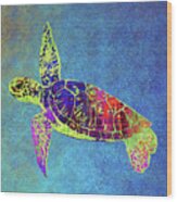Sea Turtle - Abstract Wood Print