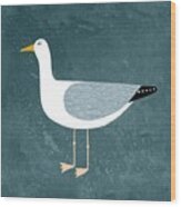 Seagull Standing Wood Print