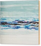 Seaside Series I - Colorful Abstract Contemporary Acrylic Painting Wood Print