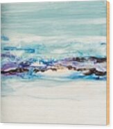 Seaside Series Ii - Colorful Abstract Contemporary Acrylic Painting Wood Print