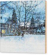 Seasons Greetings/ Greeting Card For You From Latvia Wood Print