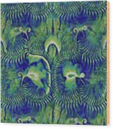 Seaweed Teal Modern Art Nouveau Pattern Wood Print