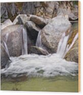 Serenade Of The Small Falls Crystal Creek Falls Wood Print