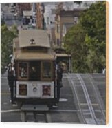 Sf Cable Cars Up And Down Wood Print
