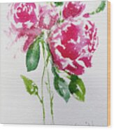 Shabby Pink Roses 2 Wood Print