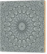 Shades Of Gray Mandala Kaleidoscope Medallion Flower Wood Print
