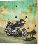 Shadow Of A Motorbike Wood Print