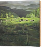 Sheep Of Norwich Vermont Wood Print