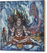 Shiva - Ganga - Harsh Malik Wood Print