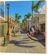Shopping In Saint Maarten Wood Print