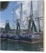Shrimp Boats At Port Canaveral Wood Print