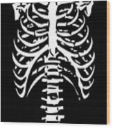 Skeleton Ribs Bones Wood Print