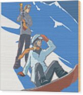 Ski Revelstoke Couple Wood Print