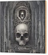 Skull Altar Ii Wood Print