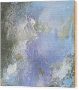 Skyfall Abstract Landscape In Purple Blue Sage Green White Olive Wood Print