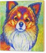 Small And Sassy - Colorful Rainbow Chihuahua Dog Wood Print