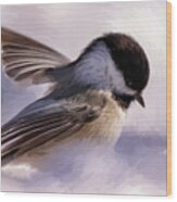 Small Bird In Snow -  Dwp1366581 Wood Print