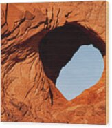 Small Eye In Turret Arch At Sunrise Three Wood Print