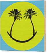 Smiley Palms Wood Print