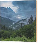 Smoky Mountain Storm Clouds Wood Print