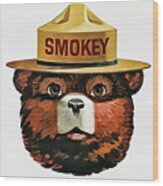 Smokey The Bear Fire Prevention Wood Print