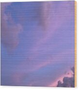 Smooth Clouds And Sunset Wood Print