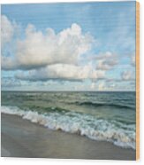 Smooth Waves On The Gulf Of Mexico Wood Print