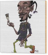 Snoop Dogg In Color Wood Print