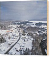 Snow Shower North Of Pittsburg Village, New Hampshire #2 Wood Print