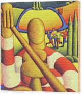 Soft Musician With Dancers And Balloons Wood Print