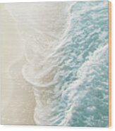Soft Teal Gold Ocean Dream Waves #1 #water #decor #art Wood Print